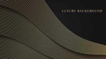 Abstract elegant luxury black background with diagonal wavy line gold texture 3d paper cut vector