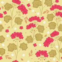 Seamless pattern with geranium flowers. Vector graphics.
