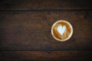 coffee cup  on old wooden background, Top view photo