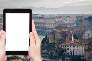 fotografías turísticas antiguo coliseo en roma foto