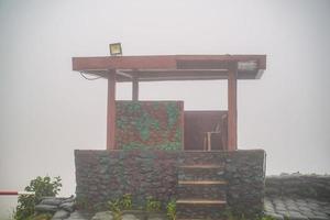 Military Command base on Chang suek Hill the border between Thailand-myanmar near etong village Thongphaphum district kanchanaburi city Thailand.Heavy fog photo