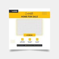 Modern Home For Sale poster, Real Estate Social Media Template Pro Vector