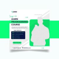 Learn programming social media poster template vector