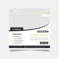 Modern Home For Sale poster, Real Estate Social Media Template Pro Vector