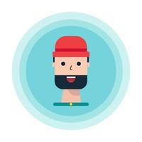 Man wearing red hat character flat design vector