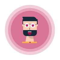 diseño plano de personaje de hombre enamorado vector