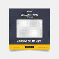 Modern Home For Sale poster, Real Estate Social Media Template Pro Vector