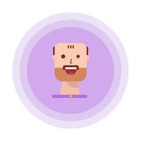 Old man happy face character flat design vector