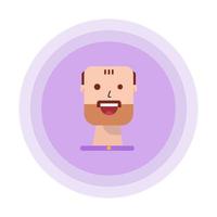 anciano cara feliz personaje diseño plano vector