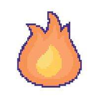 fire flame pixel art vector