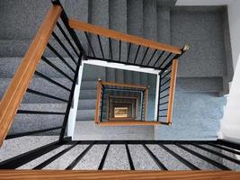 Modern urbam architecture from red bricks. Building in perspective top view. photo