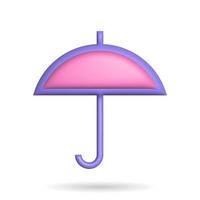 3d rendering umbrella icon. Illustration with shadow isolated on white. photo