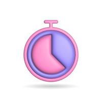 3d rendering time icon. Illustration with shadow isolated on white. photo