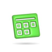 3d rendering calendar icon. Illustration with shadow isolated on white. photo