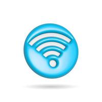 3d rendering wifi radio signal icon. Illustration with shadow isolated on white. photo