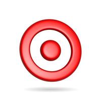 3d rendering target icon. Illustration with shadow isolated on white. photo