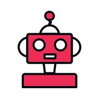 icono de robot rojo vector