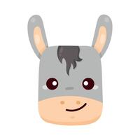 cabeza de animal de granja burro vector