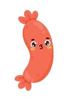 sausage kawaii food vector