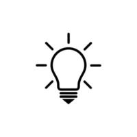 Light Bulb line icon vector, isolated on white background. Idea sign, solution, thinking concept vector