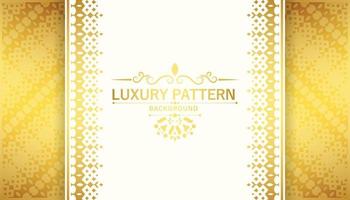 luxury white and gold ornament pattern background vector