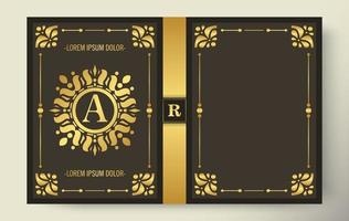 Luxury ornamental book cover design vector