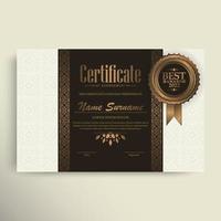 Achievement certificate best award diploma vector