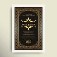 Luxury vintage golden vector invitation card template