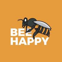 diseño de icono de abeja feliz vector