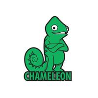 Green chameleon icon design vector