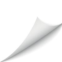 Curled corner of paper page with shadow. vector