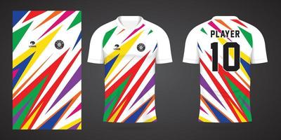 plantilla de diseño de deporte de camiseta de fútbol colorido vector