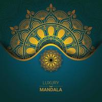 Golden color abstract and luxury mandala background design vector