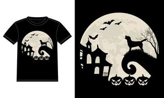 Labrador Retriever is Moon Pumpkin Funny Halloween T-Shirt vector