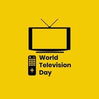 diseño vectorial del día mundial de la televisión utilizando un esquema de color negro y amarillo vector