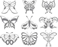 página para colorear de mariposas para niños vector