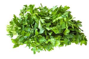 big bunch of fresh green parsley herb isolated photo