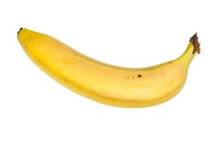 plátano amarillo sin pelar aislado en blanco foto