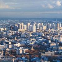 skyline of residential district in Paris city photo