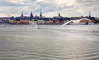 panorama of Stockholm city in autumn day, Sweden photo