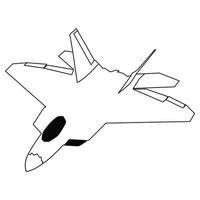 F22 raptor jet fighter black and white vector design