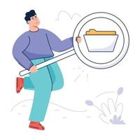 A data search flat vector illustration