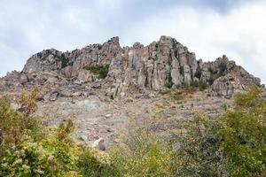 weathered rocks of Demerdzhi Mountain in park photo