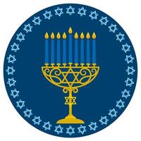 Happy Hanukkah illustration of menorah with candles. vector