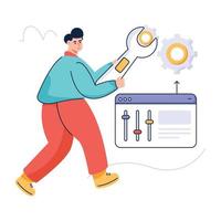 An illustration of online services flat design vector