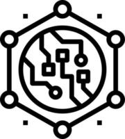 Blockchain network icon vector