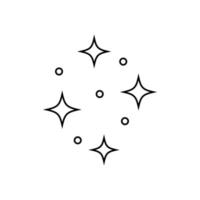 icono de línea de brillo de estrella limpia, símbolo de limpieza vector