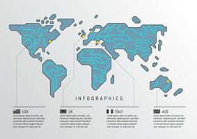 World Map Stylized Infographic