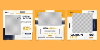 Collection of social media post banner template design. For digital marketing, promotion brand Fashion, etc vector