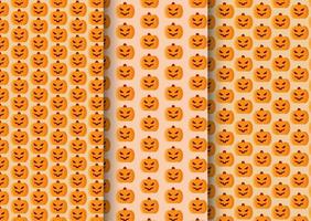 Set of Halloween Pumpkin Pattern vector